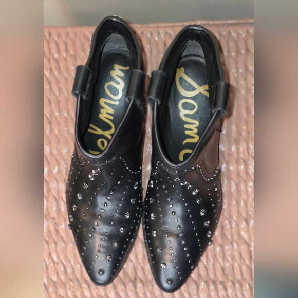 Sam Edelman Black Studded Ankle Boots - Picture 7 of 13